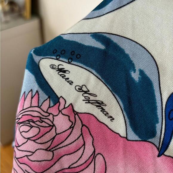 Unique Rose & Octopus Print Silk Jersey Dress by Mara Hoffman - Picture 3 of 5